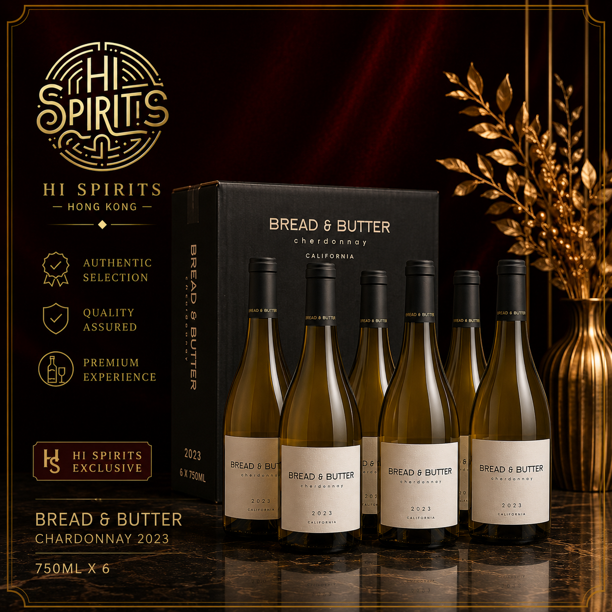 BREAD & BUTTER Chardonnay 2023 750ml x 6