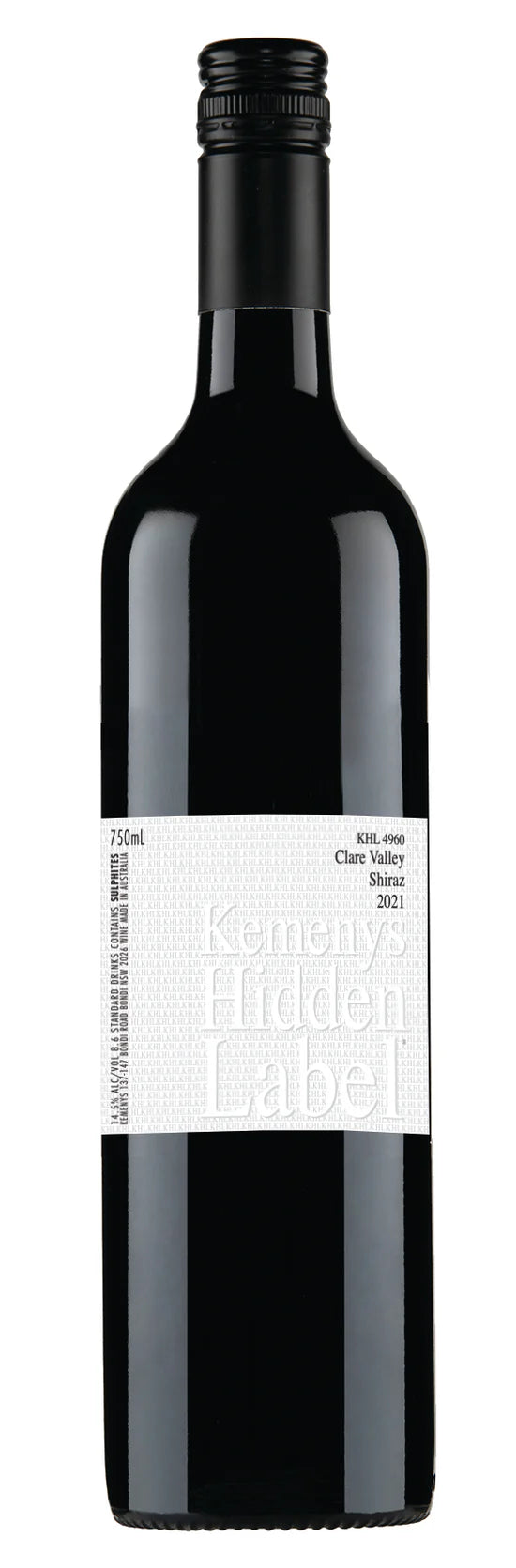Kemenys Hidden Label Clare Valley Shiraz 2021 750ml