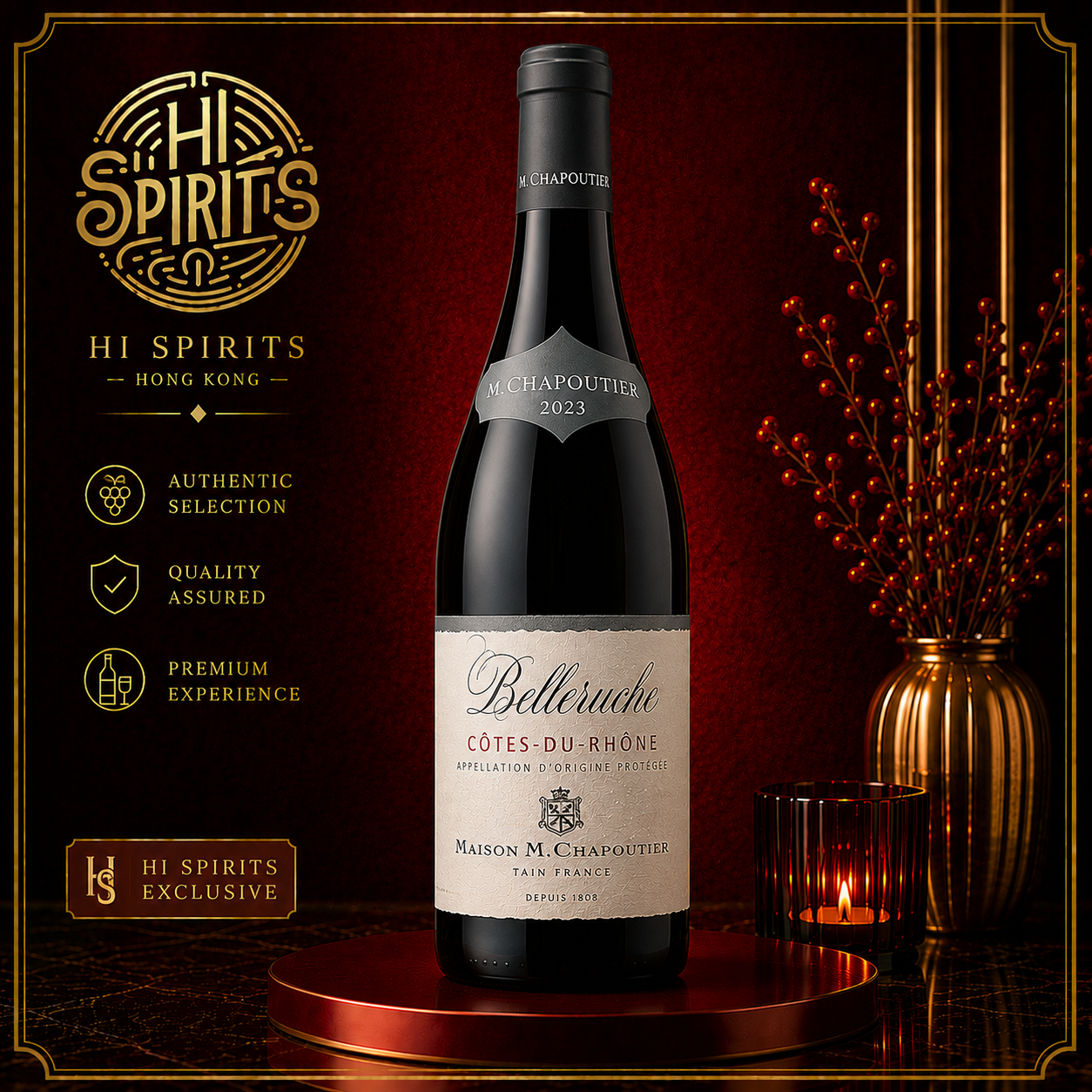 MAISON M. CHAPOUTIER Côtes-du-Rhône Rouge, Belleruche 2023 750ml