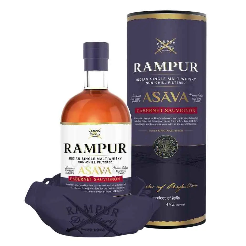 Rampur Asava Cabernet Sauvignon Finish Single Malt Indian Whisky (750ml)