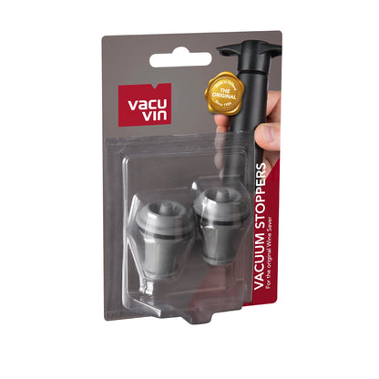 Vacu Vin Wine Stopper Set of 2 , Grey/Blister