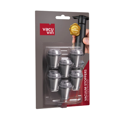 Vacu Vin Vacuum Wine Stopper Grey Set of 6