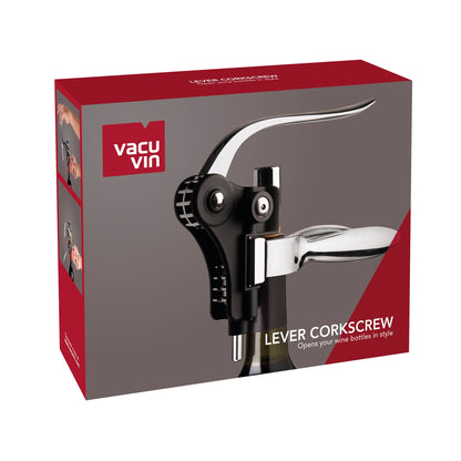 Vacu Vin Lever Corkscrew Horizontal Black