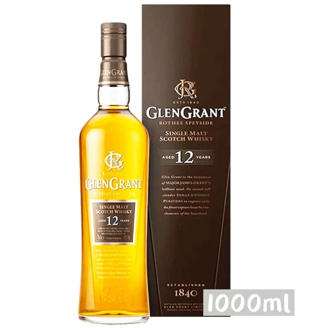 Glen Grant 12 Year Old Single Malt Whisky 1000ml