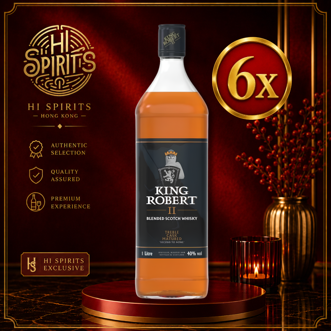 KING ROBERT II Treble Cask Matured Blended Scotch Whisky 1L x 6