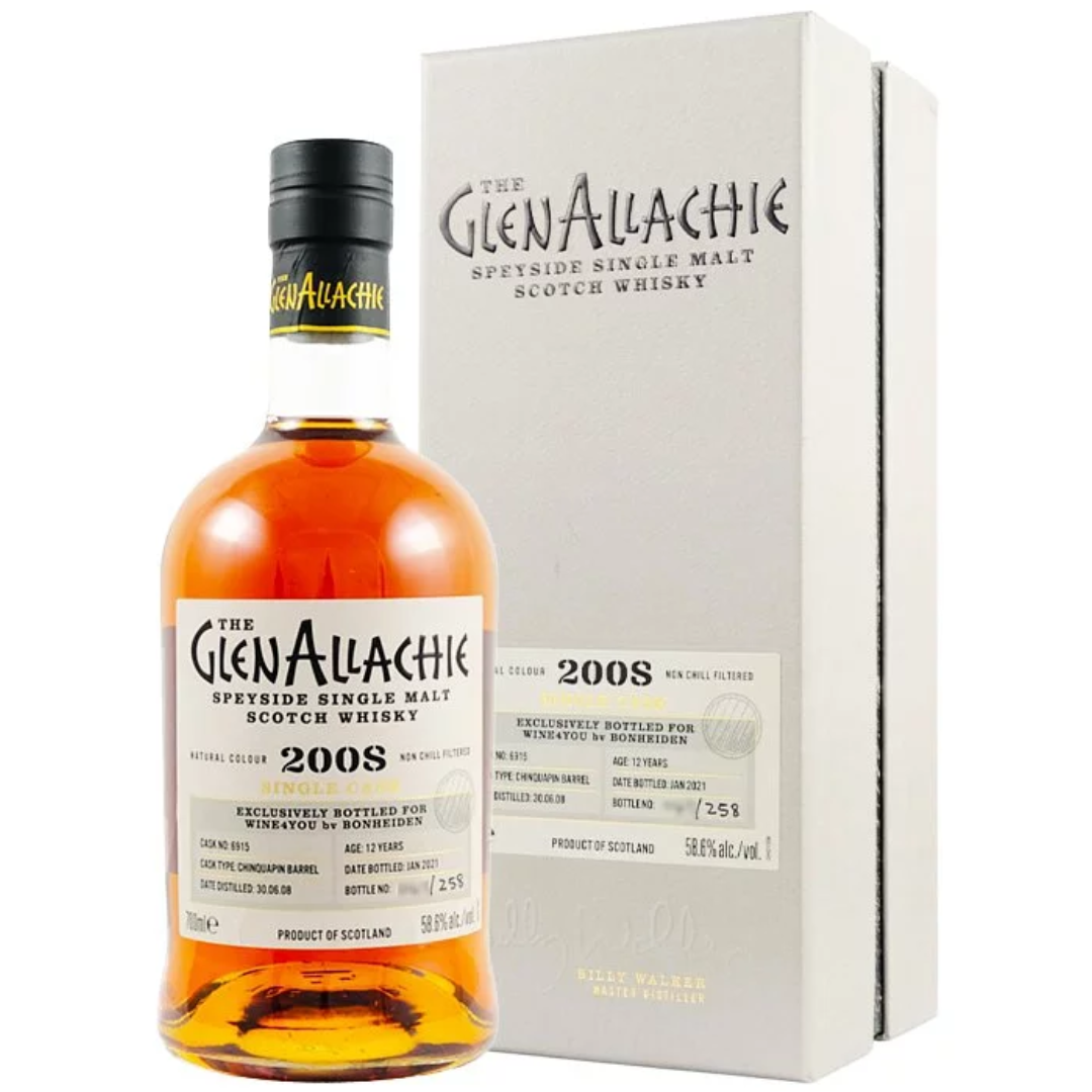 The Glenallachie 12 Years 2008 Single Cask Speyside Single Malt Whisky 700ml (chinquapin Barrel Cask 6915)