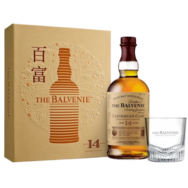 Balvenie 14 Caribbean Cask Giftbox with Glass 700ml