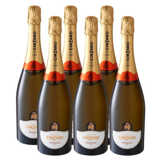 Cinzano Prosecco DOC Dry Sparkling Wine 750ml x 6 bottles
